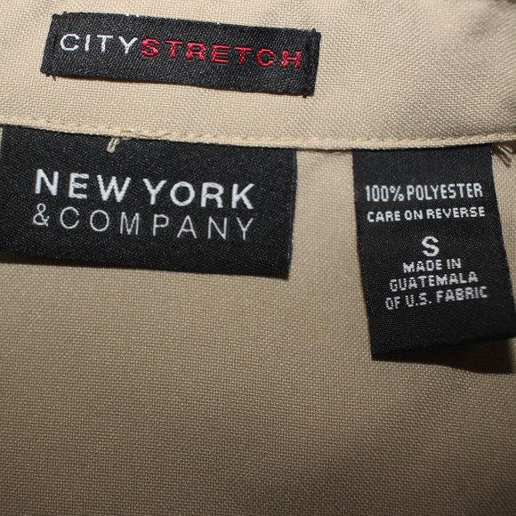 New York & Company City Stretch Tan Snap Up Jacket Size Small - Picture 4 of 4